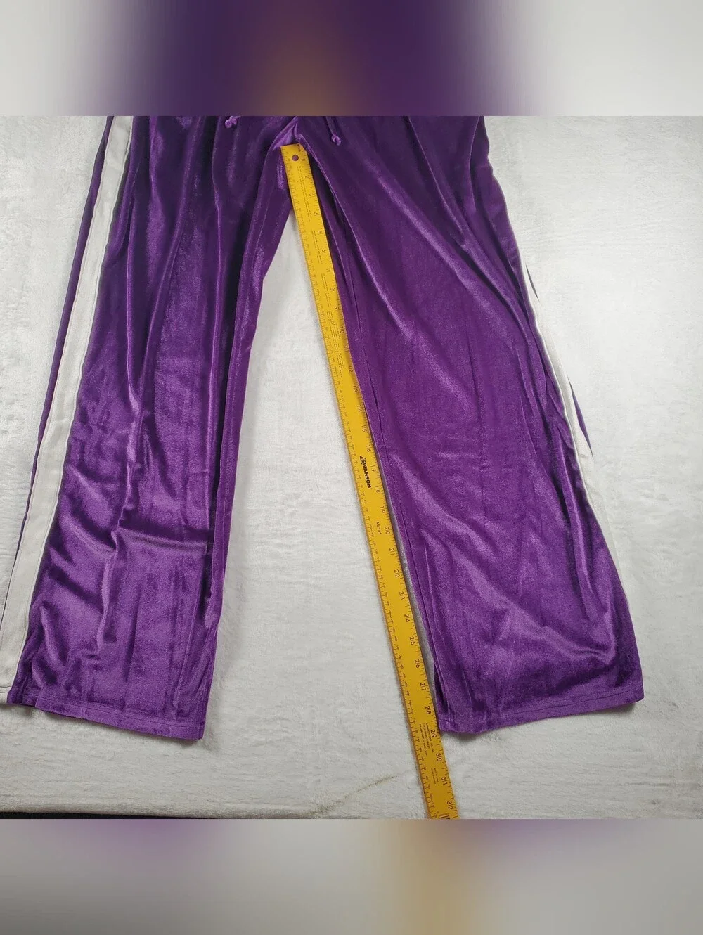 Ekouaer Purple W/ White Stripe Velour Jogger Track Suit Set Pants Jacket XL NWT